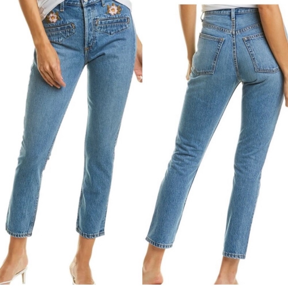 NWT Boyish The Billy Fantasia Blue Straight Leg High-Rise Jeans Size 25